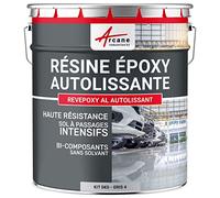 ARCANE INDUSTRIES Résine epoxy, autolissante, peinture pour sol : déco, intérieure, atelier, effet miroir - 5 kg Telegris 4 - RAL 7047