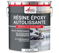 ARCANE INDUSTRIES Résine epoxy, autolissante, Peinture pour Sol : déco, intérieure, Atelier, Effet Miroir - 5 kg Blanc