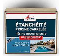 Résine Étanchéité Piscine Carrelée 10 m², support non poreux Transparent | Étanchéité Incolore Carrelage et Béton, Primaire d'Accrochage, Répare, Résiste au Chlore et Sel - Arcane Industries