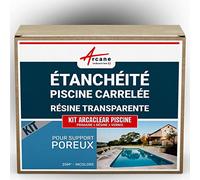 Résine Étanchéité Piscine Carrelée 25 m², support poreux Transparent | Étanchéité Incolore Carrelage et Béton, Primaire d'Accrochage, Répare, Résiste au Chlore et Sel - Arcane Industries