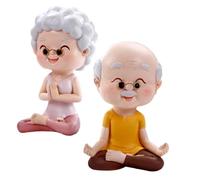 Résine Figurine pour Décoration de Couple Âgé 2 Pièces | Ornement Créatif de Table, Léger et Facile à Transporter, pour Anniversaire de Mariage et Saint-valentin