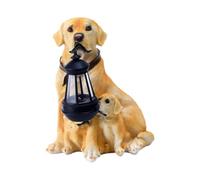 Résine Lampe Solaire Extérieure Chien pour Jardin Décoratif