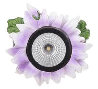 Résine Lampe Solaire Fleur de Pierre pour Jardin Extérieur | Éclairage de Pelouse Étanche, Batterie Intégrée, Large Zone D'irradiation, Guidage Nocturne