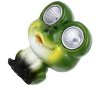 Résine Lampe Solaire Grenouille de Jardin, Décor Pelouse Extérieure
