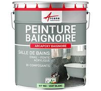 Peinture baignoire et lavabo - Résine de rénovation pour émail, acrylique et fonte - ARCANE INDUSTRIES Ral 6019 Vert Blanc Kit 1 Kg jusqu'a 3m² pour 2 couches