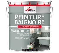 Résine Rénovation Baignoire Lavabo Bac à Douche 1 kg Noir foncé | Rénove Baignoire, Lavabo, Bac à Douche, Émail, Acrylique, sans sous-Couche, Résiste aux Chocs - Arcane Industries