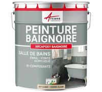 Résine Rénovation Baignoire Lavabo Bac à Douche - 2.5 kg (jusqu'à 8 m² en 2 couches) Ivoire Clair - RAL 1015 - ARCANE INDUSTRIES
