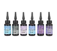 Résine UV Colorée, 10 Ml Chacun 6 Pièces de Colle de Résine UV Polyvalente pour le Bricolage pour les Bijoux (Violet Série)