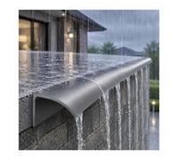 Résistant météo Profil goutte d'eau Découpable Aluminium Pluie | Portes Fenêtres/ Toiture maison/ Bardeaux asphalte zones pluvieuses，Évite dommages mur(Gray,78.7" (200cm) L x 50mm W)