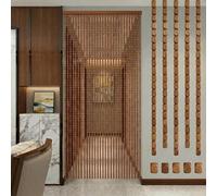 Résistant Rideau Anti-insectes, Rideau de Porte Perle de Bambou Naturel,Rideaux de Perles Bois Suspendus Décoration Pour Couloir Entrée Salon Séparateur de Pièce(Coffee,140x190cm)