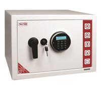 RESKAL - Coffre de Sécurité 38,5L, Code Électronique e Secours et Alarme - 2 Pênes de 20mm, Éclairage Intérieur, Acier Monobloc - Résistance à la Corrosion, Écran LCD - Dimensions 310x430x375 mm