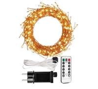 RESNICE Guirlande Lumineuse Pétard 3M, 100 LED Blanc Chaud, Alimentation Secteur, Fil de Cuivre Flexible, Télécommande, Décoration Intérieure et Extérieure pour Noël, Jardin, Chambre, Fêtes