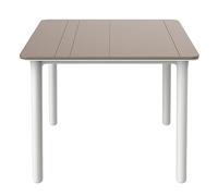 Resol Noa Table Carrée Intérieure, Extérieur 90x90 | Jardin, terrasse, Balcon, Salon, Cuisine, Salle à Manger | Design, léger, Polyvalent | 2-4 Personnes | Pied Blanc - Plateau Sable