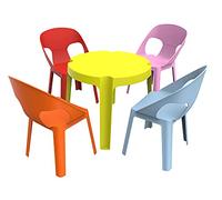 resol Rita Set Enfant de 4 chaises et 1 Table, Plastique et polypropylène, Multicolore, 60 x 51 x 78 cm, Lot de 5