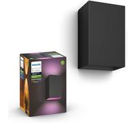 Philips Applique murale ext. Resonate – White & Color, noire, Alexa/Google/Apple Homekit