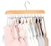 Resovo Cintre pour Soutien-Gorge, débardeur, 20 Crochets, Pliable, en Bois, économise de l'espace, organiseurs de Placard et Rangement pour dortoir et Appartement pour débardeur, Soutien-Gorge,
