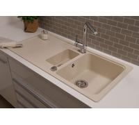 Respekta Austin Einbauspüle Granit 100 x 50 Vanille Crème 1,5 Becken