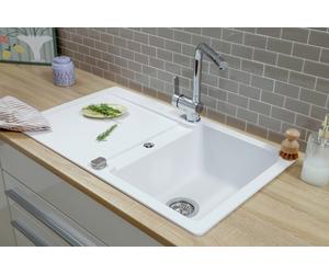 Respekta Austin Einbauspüle Granit 86 x 50 cm Blanc, 70 % Quartz