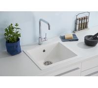Respekta Ohio Spülenmodul Granit Mineralite Évier en 50 x 44 cm Blanc