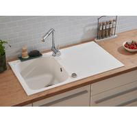 Respekta Orlando ORLANDO86x50W Évier à encastrer Granit 86 x 50 Blanc