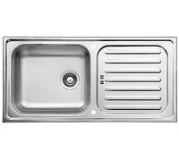 Respekta Riverside Évier encastrable en acier inoxydable avec 1 bac 100 x 50 cm Évier en acier inoxydable avec égouttoir Convient pour les meubles bas à partir de 60 cm de largeur
