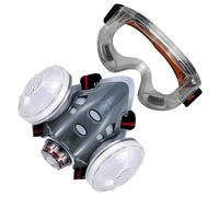 Respirateur de rénovation pour projets domestiques avec cartouches latérales, masque TPE, de sangle élastique, atelier de ponçage, tâches de préparation de peinture, respirateur réutilisable,