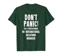 Responsable des Relations internationales RH T-Shirt, Homme, Vert Forêt, L