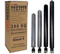 Ressort à gaz pour Chaise de Bureau - Pièces de Rechange compactes - Vérin à gaz de Rechange jusqu'à 200 kg - Réglable en Hauteur en continu - Certifié TÜV & GS - Longueur: 280 mm