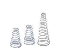 ressort de compression en forme de cône Diamètre du fil 0.4mm-2mm, ressorts de tour en acier inoxydable 304, cône conique, ressort Compression, pression(0.8x(7-15) x27-9,4pc)