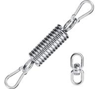 Ressort oscillant pour fauteuil suspendu, capacité de charge jusqu'à 200 kg, 2 mousquetons, 1 anneau pivotant à 360° et ressort de suspension, suspension pour fauteuil suspendu, acier inoxydable 304, 
