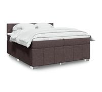Ressorts ensachés en polyester Confort réparateur 200x200 cm Brun | Sommier à lattes lit avec matelas ressorts ensachés 200x200 cm Marron foncé tête de lit réglable surmatelas