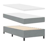 Ressorts ensachés tête ajustable Box Spring Gris clair 80x200 cm | Lit à Ressorts avec Matelas Gris clair 80 x 200 cm Tissu, Tête de Lit Réglable, Cadre en Bois, Moderne pour Chambre et