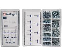 Restagraf - Coffret de Vis à Bois Tête Fraisée - Acier Classe 4.8 - Diamètre 3 à 5 mm - Réparation et Maintenance Automobile - Réf. 70113 - Coffret de 390 pcs