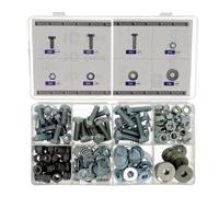 Restagraf - Coffret de Vis à Métaux Tête Hexagonale - Avec Écrous et Rondelles - Acier Classe 8.8 - Diamètre 8 mm - DIN 934 - Réparation et Maintenance Automobile - Réf. 70126 - Coffret de 255 pcs