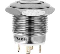 Restagraf - Micro-Bouton Interrupteur Électrique Poussoir à Lumière Bleue - 4 Broches - Connexion Cosse Plate - Trou de Diamètre 16 mm - 3 A - 12 V - Réf. 17497 - Blister de 1