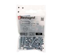 Restagraf - Vis à Métaux Tête Fendue - M5-0.80 x 25 mm - Acier - DIN 84 - Fixation Pièces Mécaniques, Carrosserie - Réf. 757 - Sachet de 55