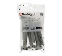 Restagraf - Vis à Métaux Tête Hexagonale - M12-1.75 x 60 mm - Acier Classe 8.8 - DIN 933 - Fixation Pièces Mécaniques, Carrosserie - Réf. 7641 - Sachet de 6