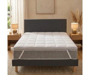 RESTBULLE Surmatelas de Confort Moelleux 180 x 200 cm - Qualité Hôtellerie - Fabriqué en France - Epaisseur Totale de 7cm - Enveloppe Déhoussable et Lavable - Certifié Oeko-Tex