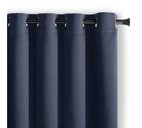 RESTILO Blackout Rideau occultant à œillets 140 x 245 cm 1 pièce Indigo Rideau décoratif Opaque pour fenêtre