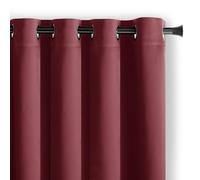 RESTILO Blackout Rideau occultant à œillets 140 x 245 cm 1 pièce Rouge Bordeaux Rideau décoratif Opaque pour fenêtre