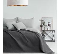 RESTILO Couvre-lit 170 x 270 cm - En acier argenté - Double face - Surpiqûre ultrasonique - Polyester Softa