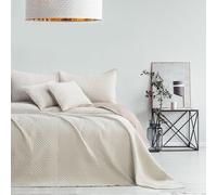 RESTILO Softa Couvre-lit Double Face Beige Cappucino 240 x 260 cm | surpiqûre ultrasonique en polyester