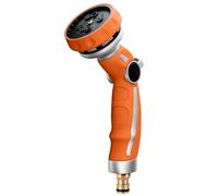 RESTMO Pistolet d'arrosage de Jardin, Métal Pulvérisateur de Tuyau Robuste | 9 Modèles Pistolet avec Débit d'eau Contrôlable pour Lavage de Voiture & Cour, Arroser Plantes & Pelouse- Orange