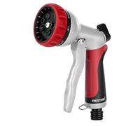 RESTMO Pistolet pulvérisateur de tuyau d'arrosage robuste, buse de tuyau d'arrosage haute pression, idéal pour arroser les plantes et la pelouse, laver la voiture et les animaux domestiques (rouge)