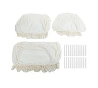 Restokki Housses de canapé 3 pièces Housse de Jupe inférieure élastique Toutes Saisons canapé Enveloppant Complet Simple Double Trois Places (Blanc crème)