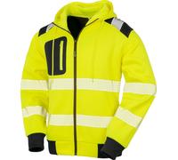 Result Genuine Recycled R503X | Recycled Robust Safety Hoody - Veste de sécurité avec capuche - Couleur : Jaune Fluorescent/Black - Taille : L