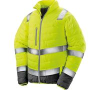 Result R325M | Veste de sécurité souple rembourrée pour homme / ISO EN20471:2013 Classe 2 - Couleur : Jaune Fluorescent/Grey - Taille : L