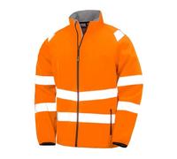 Result Genuine Recycled R505X | Recycled Printable Safety Softshell Jacket Sicherheitsjacke - Farbe : Orange fluorescent/Noir - Größe : M
