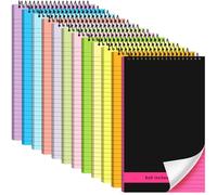 Resurhang 12 Pcs Legal Pad Top Spiral Bound Notebook 70 Sheets Double Sided College Ruled Paper Notepad Memo Steno Pad with Stiff Cover for Business College (6 x 9 Inches,No Holes,Bright Color)