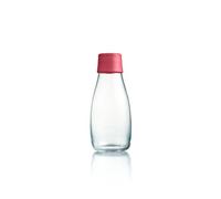 Retap ApS Grande Bouteille d'eau en Verre Borosilicate 0,8 Litre, Verre, Framboise, 0.3 / Small
